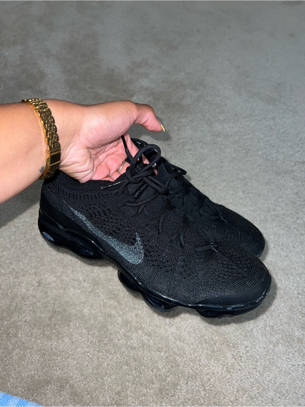 Nike Black Knit VaporMax-Style Sneakers